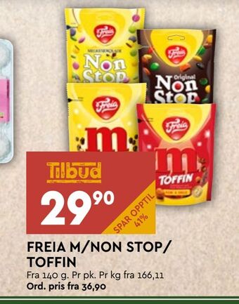 Coop Mega Freia m/non stop/ toffin tilbud