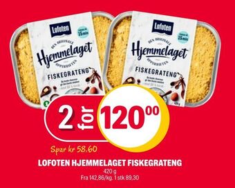 Coop Extra Lofoten hjemmelaget fiskegrateng tilbud