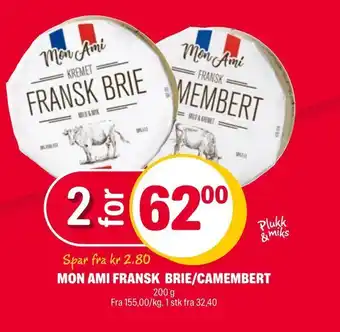 Coop Extra Mon ami fransk brie/camembert tilbud