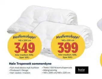 Coop Extra Høie Tropenatt sommerdyne tilbud