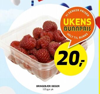 Bunnpris Ukjent bringebær tilbud