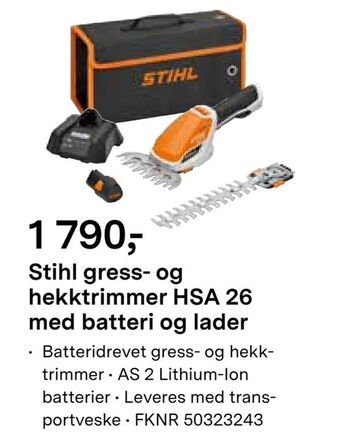 Felleskjøpet Stihl gress- og hekktrimmer HSA 26 med batteri og lader tilbud