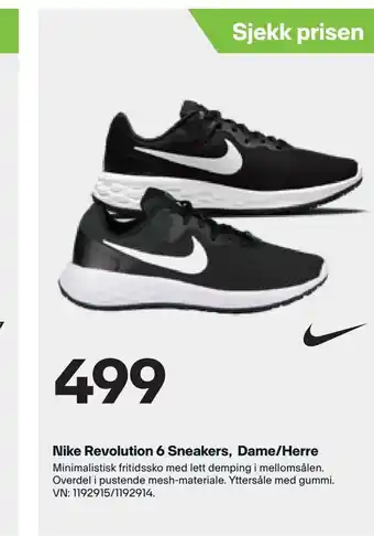 XXL Sport Nike Revolution 6 Sneakers, Dame/Herre tilbud
