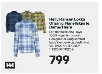 XXL Sport Helly Hansen Lokka Organic Flanellskjorte, Dame/Herre tilbud