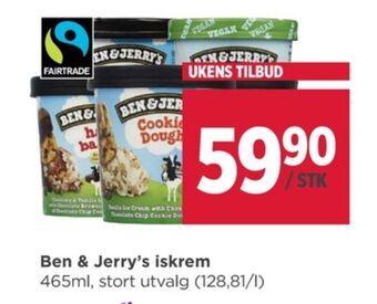 Meny Ben & jerrys is tilbud