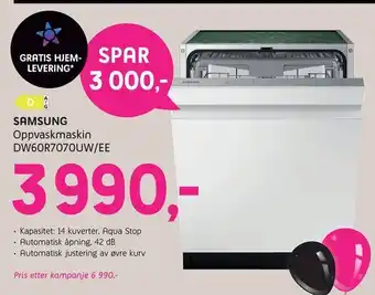 ELON Samsung Oppvaskmaskin DW60R7070UW/EE tilbud