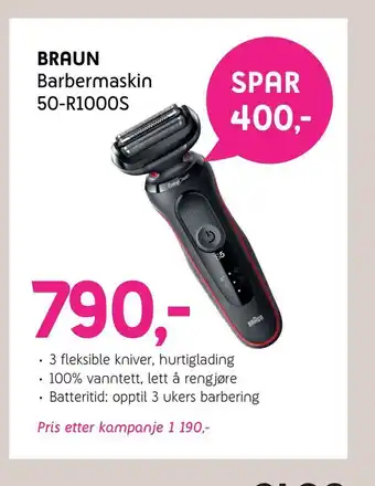 ELON Braun Barbermaskin 50-R1000S tilbud