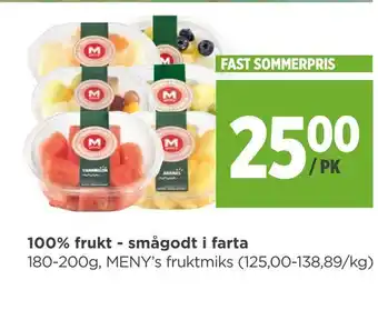 Meny 100% frukt - smågodt i farta tilbud