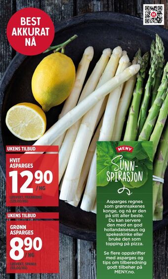 Meny Grønn asparges tilbud