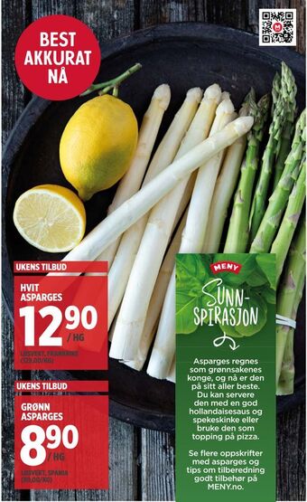 Meny Hvit asparges tilbud