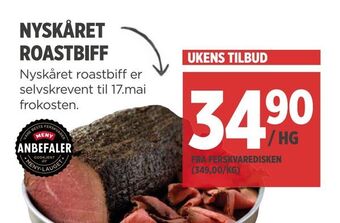 Meny Nyskåret roastbiff tilbud