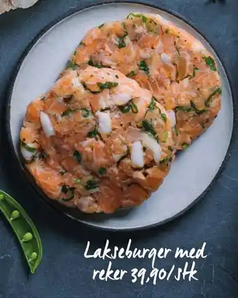 Meny Lakseburger med reker tilbud