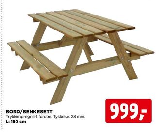 jem & fix Bord/benkesett tilbud