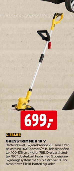 jem & fix Gresstrimmer 18 v tilbud