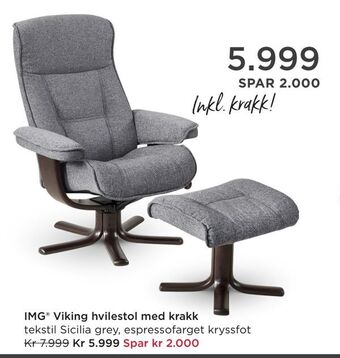 Møbelringen IMG® Viking hvilestol med krakk tilbud