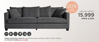 Møbelringen Happy modulsofa 3-seter XL tilbud
