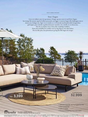 Møbelringen Lucas hjørnesofa Sunbrella® tilbud