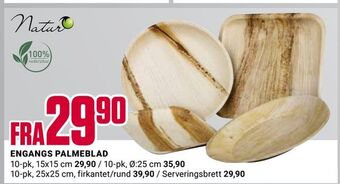 Europris Engangs palmeblad tilbud