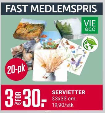 Europris SERVIETTER tilbud