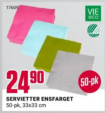 Europris Servietter ensfarget tilbud