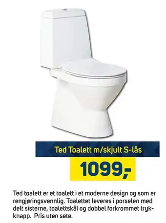 Megaflis Ted Toalett m/skjult S-lås tilbud