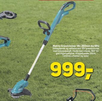 Megaflis Makita Gresstrimmer 18v 260mm dur181z tilbud