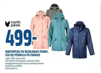 Northpeak pu regnjakke penny, leo og pernilla pu parkas