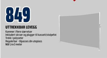 Obs Bygg Uttrekkbar levegg tilbud
