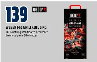 Obs Bygg Weber fsc grillkull 5 kg tilbud