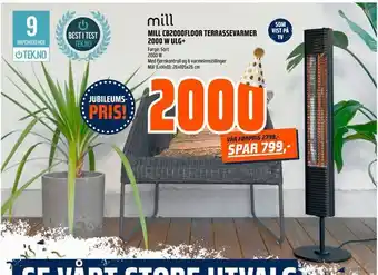 Obs Bygg Mill cb2000floor terrassevarmer 2000 w ulg+ tilbud