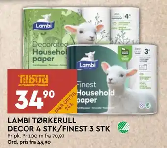 Coop Mega Lambi tørkerull decor /finest 3 stk. tilbud