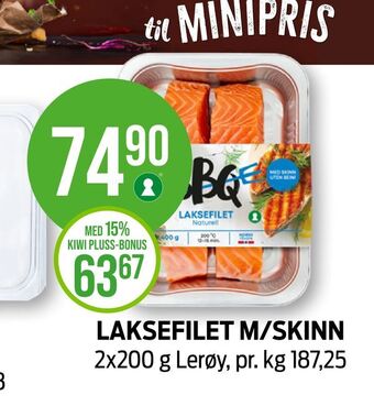 Kiwi Laksefilet m/skinn tilbud