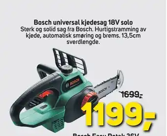 Megaflis Bosch universal kjedesag 18V solo tilbud