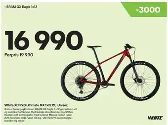 XXL Sport White XC 290 Ultimate GX 1x12 21, Unisex tilbud