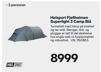 XXL Sport Helsport Fjellheimen Superlight 3 Camp Blå tilbud