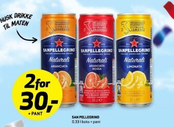 Bunnpris San pellegrino mineralvann tilbud