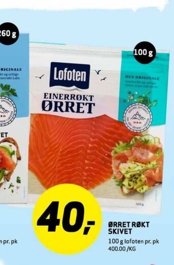 Bunnpris Lofoten ørret tilbud