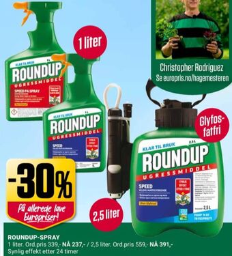 Europris Roundup ugressmiddel tilbud