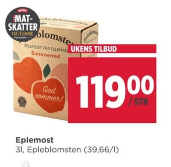 Meny Epleblomsten eplemost tilbud