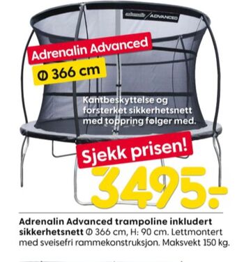 Rusta Adrenalin advanced trampoline tilbud