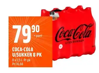 Coop Obs Coca-cola u/sukker 8 pk tilbud