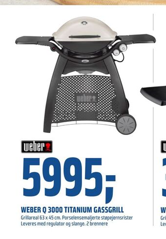 Coop Obs Weber q 3000 titanium gassgrill tilbud