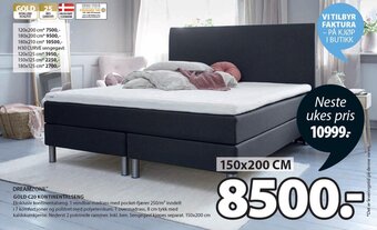 JYSK DREAMZONE gold C20 kontinentalseng tilbud