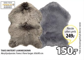 JYSK Taks imitert lammeskinn tilbud