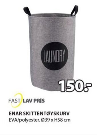 JYSK FAST LAV PRIS enar skittentøyskurv tilbud