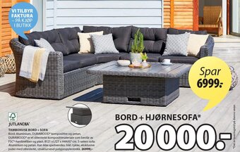 JYSK JUTLANDIA tambohuse bord + sofa tilbud