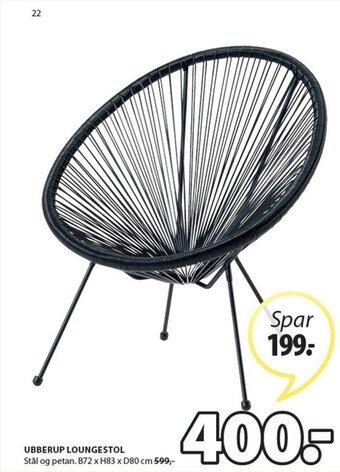 JYSK Ubberup loungestol tilbud