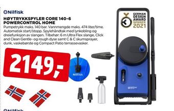 jem & fix Høytrykkspyler core 140-6 powercontrol home tilbud