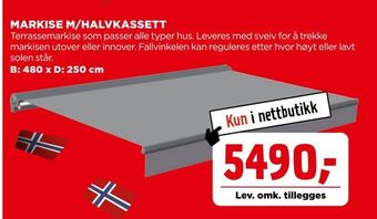 jem & fix Markise m/halvkassett tilbud