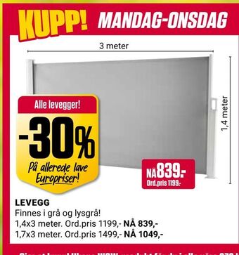 Europris Levegg tilbud